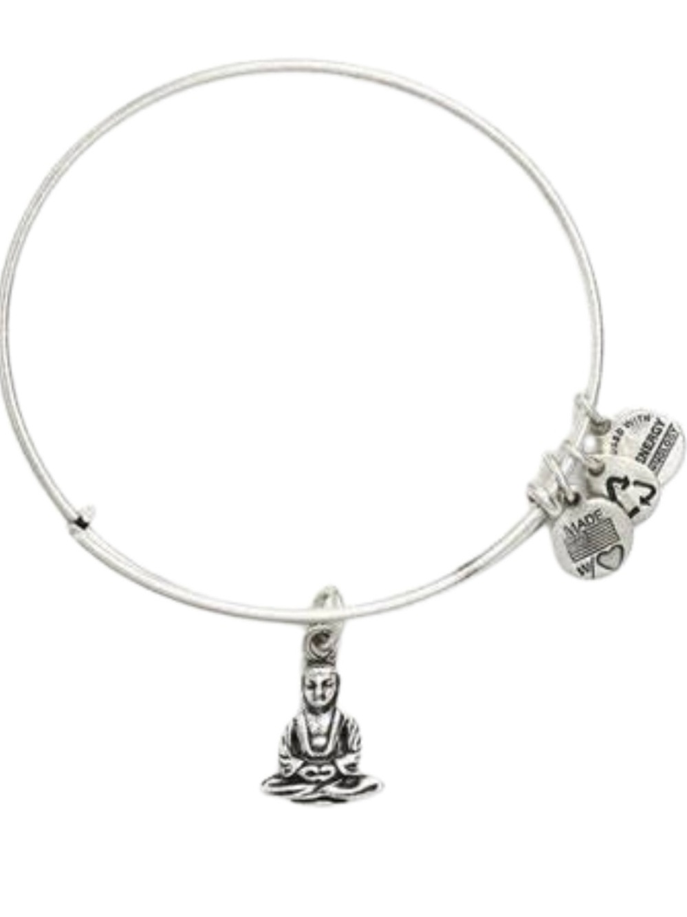 NWT! Alex and Ani Buddha Charm Bangle Bracelet - Silver